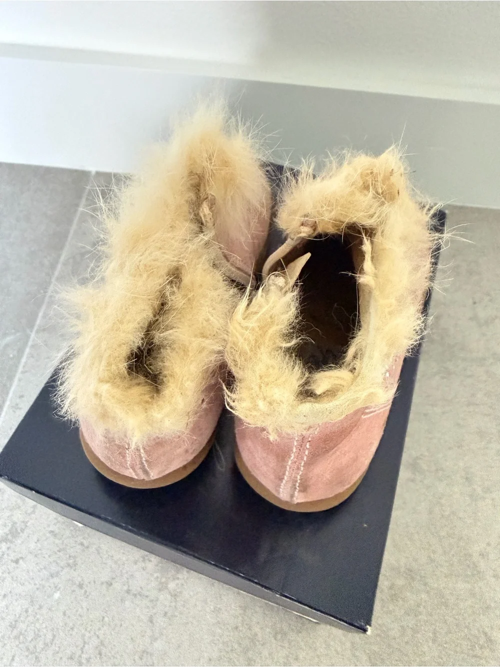 Blumarine Pink Suede Baby Boots with Gum Sole